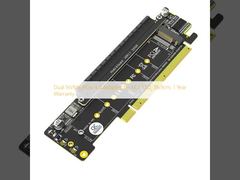 Dual NVMe PCIe 4.0 Adapter for M.2 SSD, 18x9cm, 1 Year Warranty