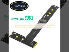 Upgrade Version 270 Degree NGFF M.2 M-Key NVME SSD Extension Cable Left Steering with LED Status Indicator